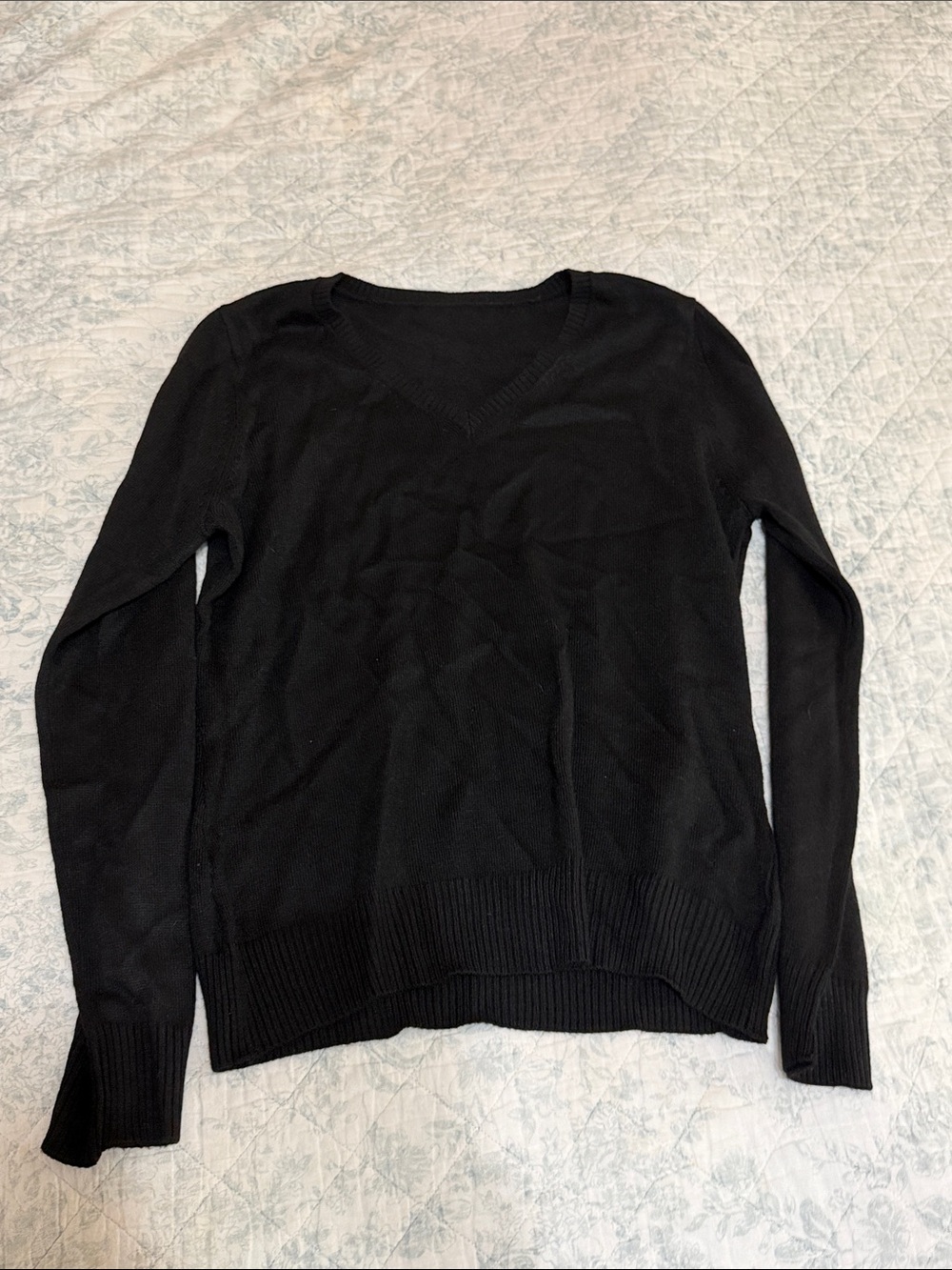 Women's Black V-Neck Sweater